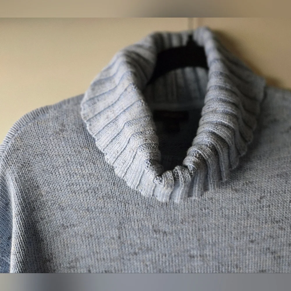 J. Jill Light Blue Comfortable Cozy Knit Turtleneck Sweater ~‎ Size Medium